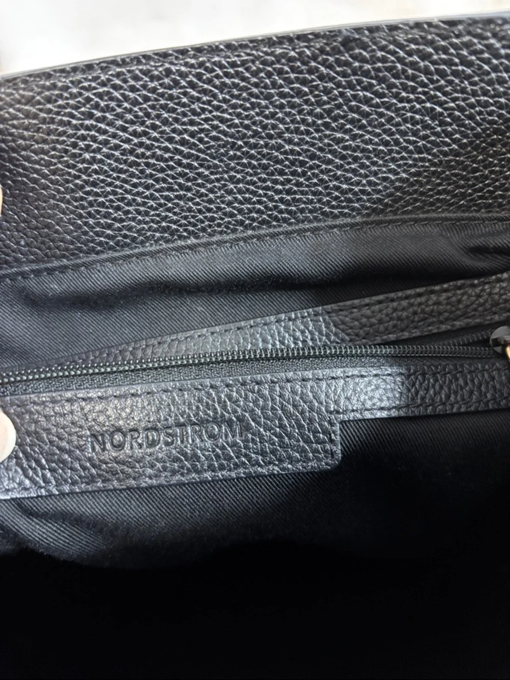 Nordstrom Minimal Black Pebbled Leather Backpack